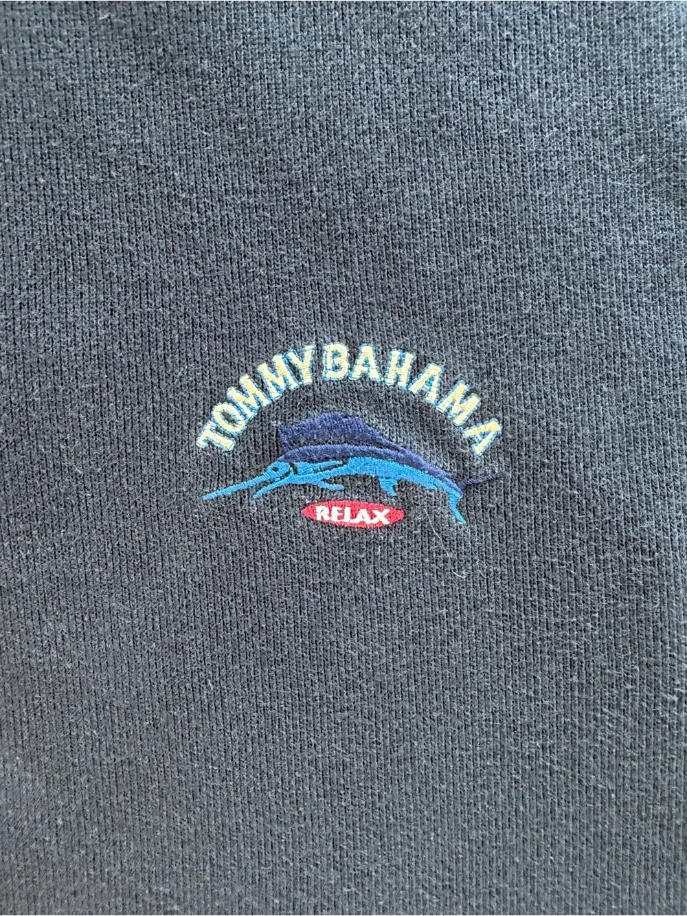 Tommy Bahama Relax 1/4 Zip Sweatshirt Black XXL 100% Cotton